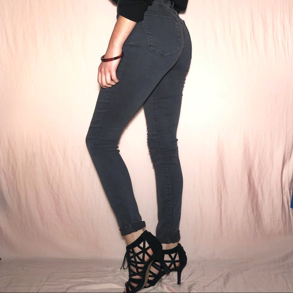 HELMUT LANG GREY SKINNY JEANS